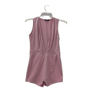 Boohoo Blush Pink V-Neck Romper